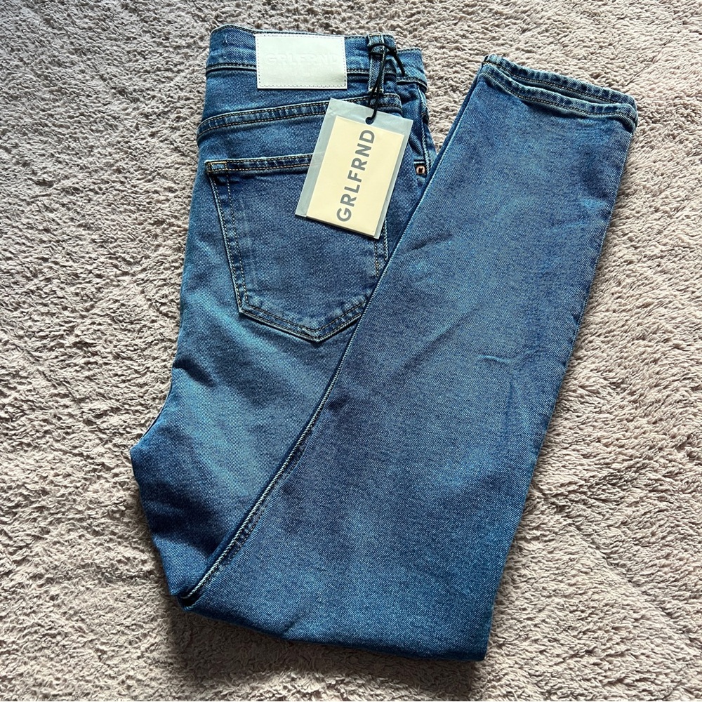 NWT GRLFRND The Piper Super High Rise Stretch Button Fly Jeans Capsule Sz 28